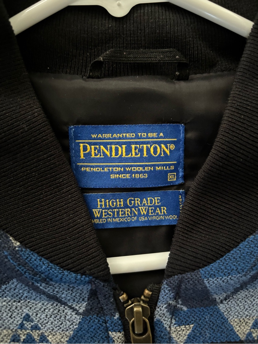 Pendleton Blue Patterned Bomber Jacket - Picture 2 of 2